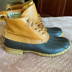 Vintage LL Bean Brown Leather Lace up Maine Hunting Duck Boots US 8 M 9.5 W